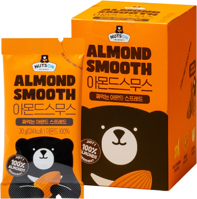 [넛츠온] 넛버터 스프레드 스틱 아몬드스무스, 1박스, 200g