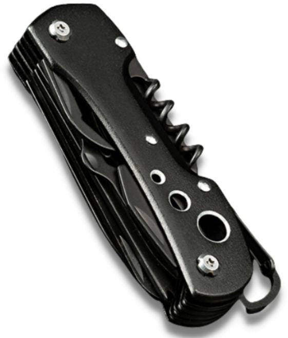 Dr.Tools 다용도 15 in 1 맥가이버 칼 캠핑 멀티툴 만능 공구 생존 등산, 올블랙