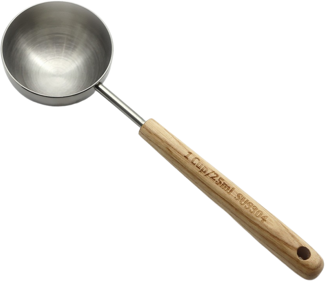 키친라인 윌로우 계량스푼 25g 25ml 커피 계량 우드, 1개