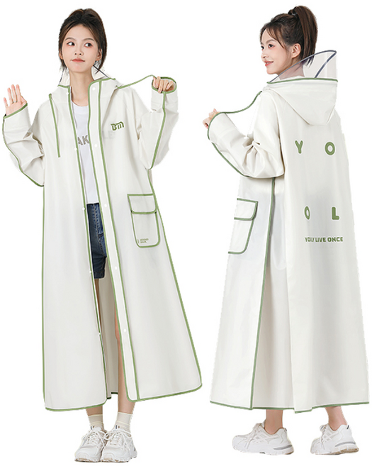 YANGTA 비완벽 차단 고탄력 투명챙 길고 베이직한 오버핏 레인코트 다회용 EVA야외 캠핑 우비 라이딩 우비골프 비옷경량 레인코트