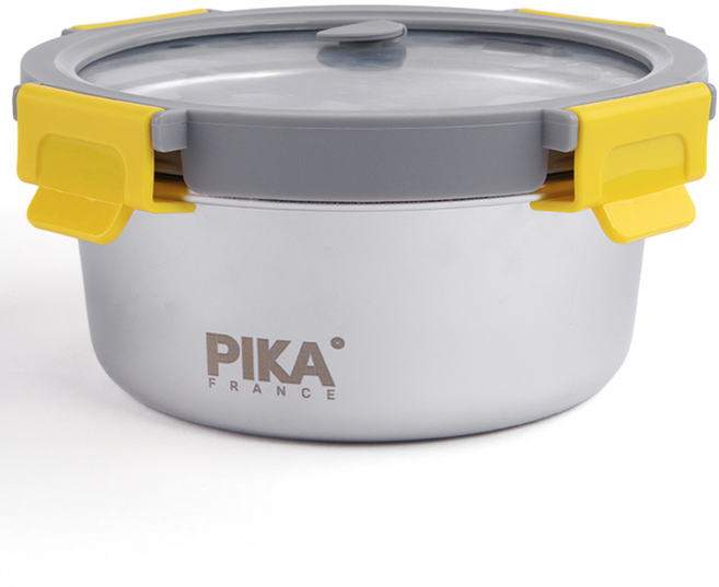 [프랑스] 전자레인지 스텐 원형 도시락통, 650ml, 1개