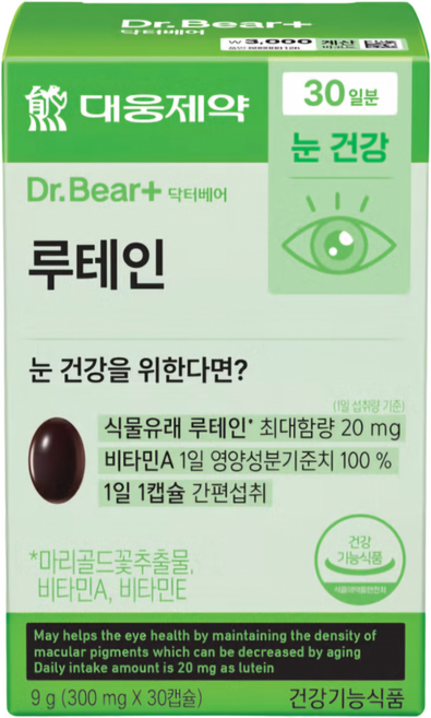 대웅제약 DR BEAR 닥터베어 루테인 (30일분) 눈건강 비타민A, 1개, 30정