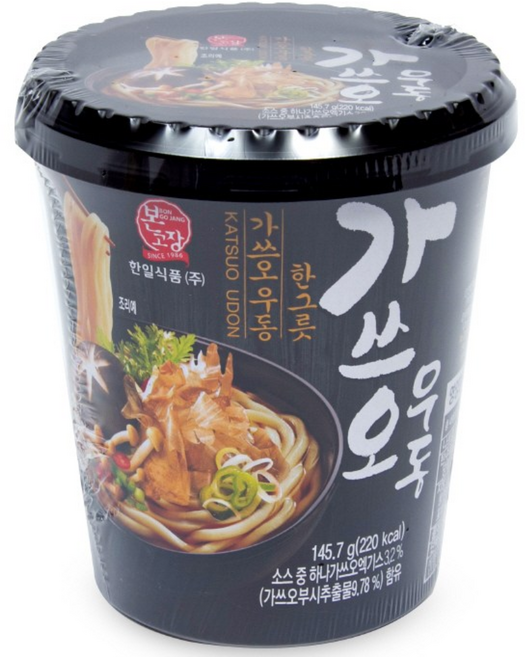 얼큰한국물 수타식면 그대로 우동의계절 본고장 가쓰오우동 장칼국수 어묵우동컵 택1, 145.7g, 1개