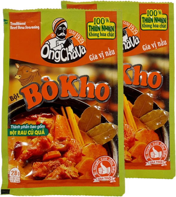 베트남 쇠고기 요리 양념 BO KHO 보코 분말 소스, 2개, 28g