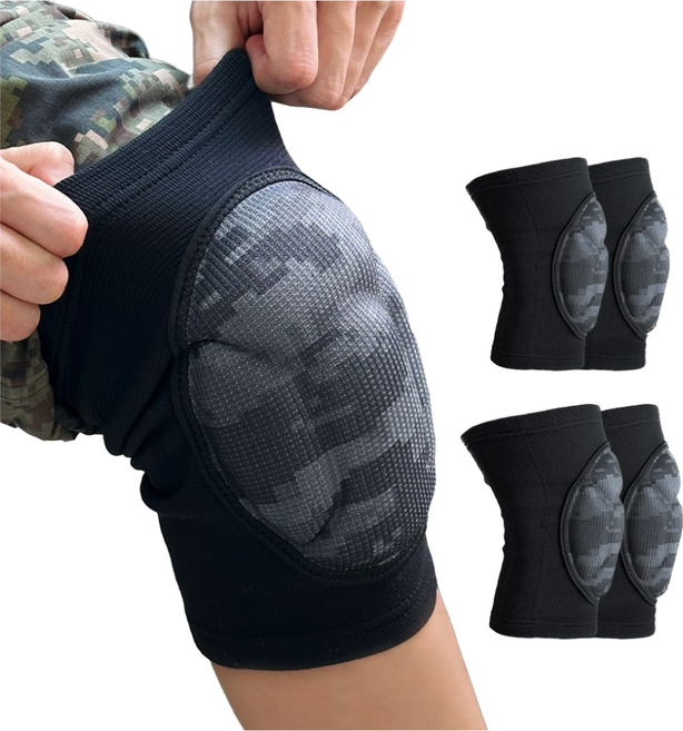 각개메이트 군대 군인 무릎+팔꿈치 보호대 세트, 블랙, 1세트