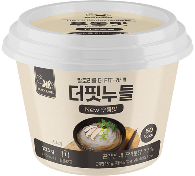 [헬스앤뷰티] 더핏누들 곤약면 4종 (사천짜장맛 우동맛 물냉면 비빔냉면), 183g, 1개, 우동