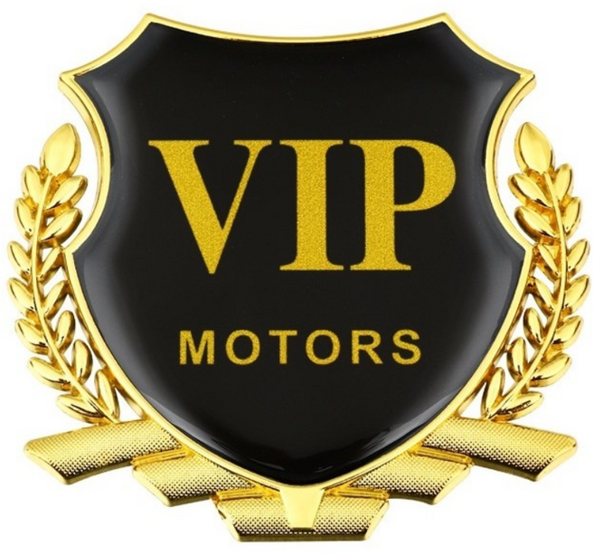 스마일 고급 자동차 엠블럼 대형 VIP 브이아이피 골드, 2개