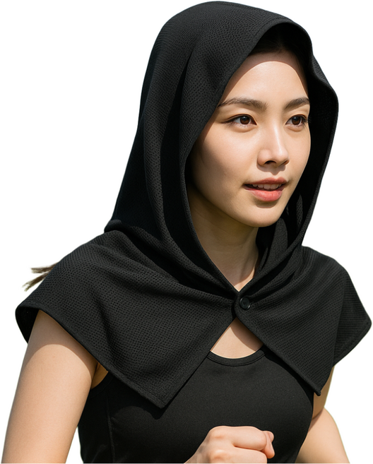 엘로라엔 후드형 얼굴햇빛가리개 자외선차단 1+1, 블랙+그레이, 1세트