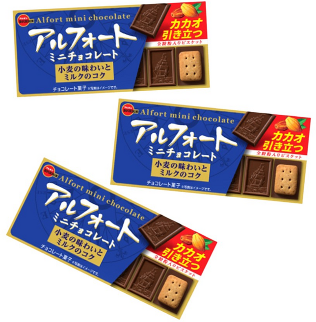 부르봉 알포트 미니 초콜릿 비스킷 오리지널 55g, 3개