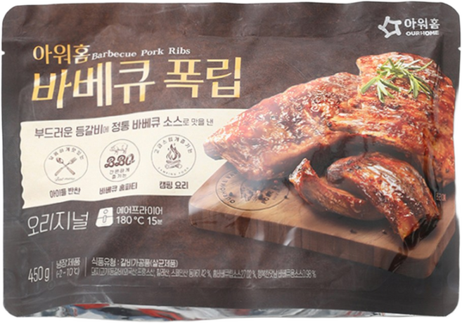 아워홈 손수 오리지널 바베큐폭립, 450g, 3개