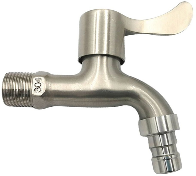 스텐304 수도꼭지 레버형 부식방지 교체형 수전 욕실 화장실 베란다 정원 야외 물호수, 1개