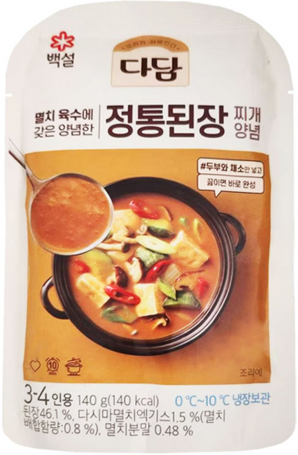 CJ 다담 전통된장찌개양념, 140g, 5개
