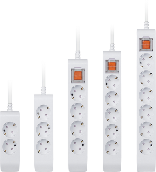 현대일렉트릭 하이탭 4구 2800W 과부하차단 통합스위치 접지 국산 안전멀티탭, 3m, 화이트, 1개