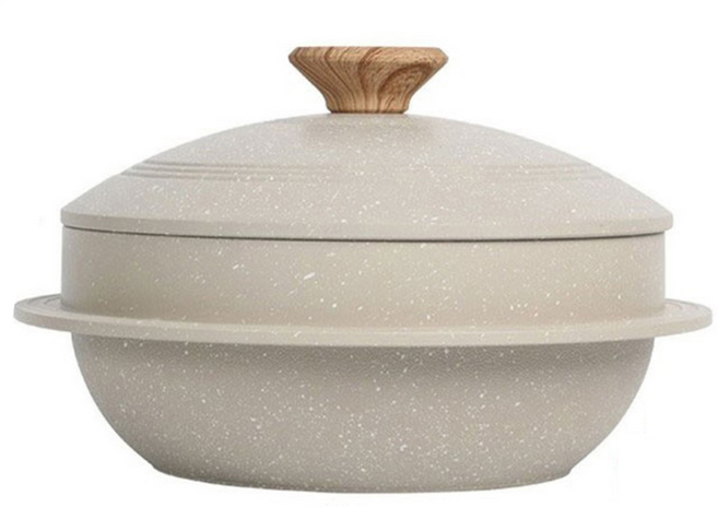 귀월미 인덕션 뚝배기 가마솥 화이트, 1개, 18cm