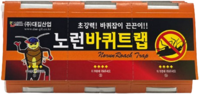 대길산업 노런바퀴트랩 30매 / 50매 바퀴벌레끈끈이 트랩 바퀴약, 5매입, 10개