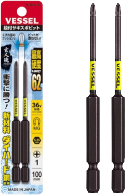 베셀 사키스보 토션비트 SS161100 +1x100mm 비트 2p, 1세트