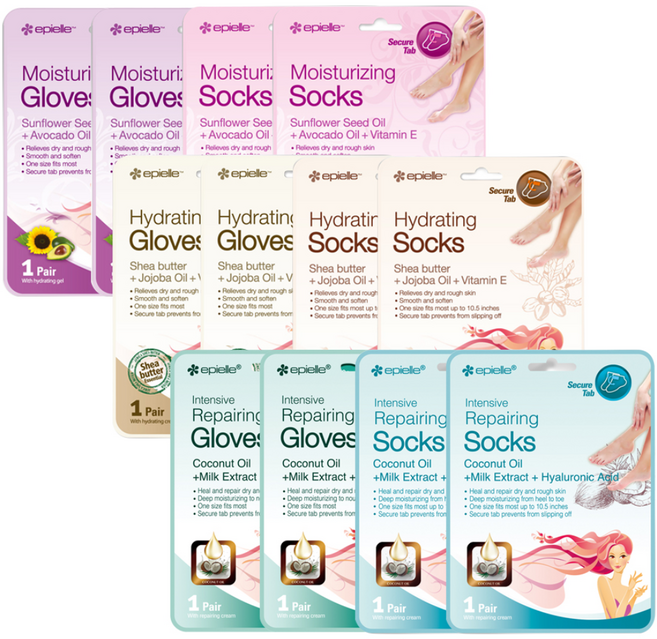 에피엘르 핸드 앤 풋 마스크팩 모이스춰라이징 4p + 하이드레이팅 4p + 리페어링 4p, 1개