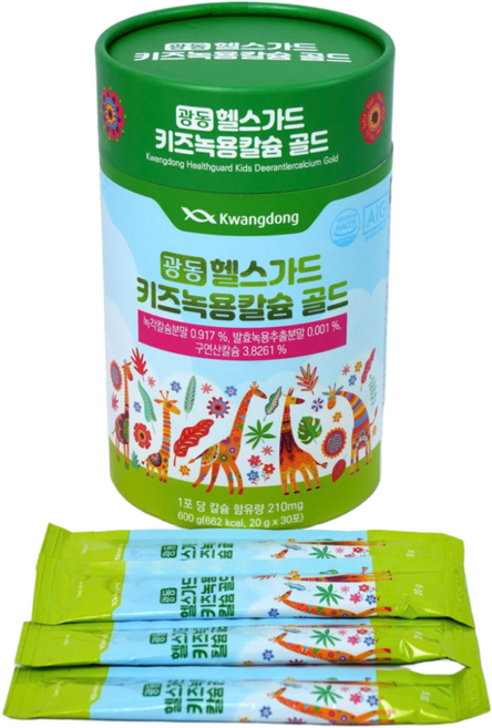 광동 헬스가드 키즈 녹용칼슘 골드 600g, 1개, 30회분
