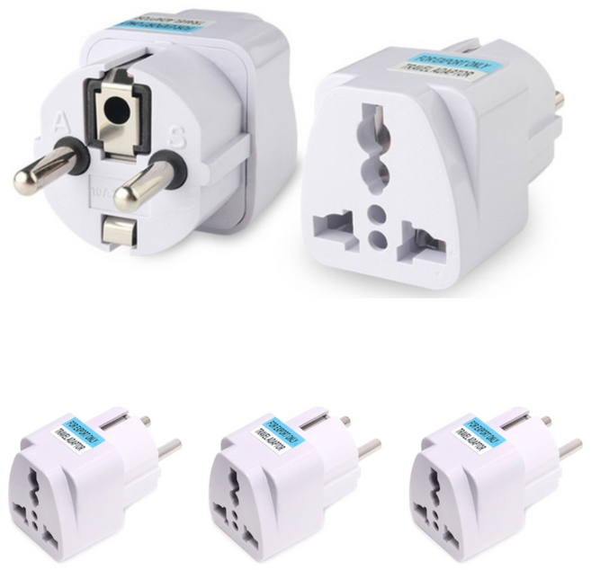 로라랜드 돼지코 플러그 고급형 1000W 5EA 유럽 중국 미국 일본 변환 플러그 110V 220V 변환 어댑터, 10개, 0.48cm