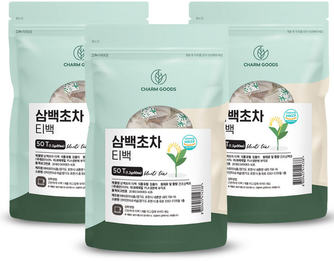 삼백초차 국산 삼백초 잎차 HACCP, 1.2g, 3개, 50개입