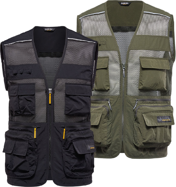 블랙야크 남성 여름 다용도 베스트 멀티 포켓 등산 낚시 작업 망사조끼 BKJ-1027