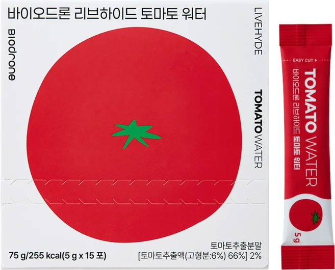 바이오드론 리브하이드 제로슈가 제로카페인 토마토워터 전해질음료, 15개, 5g - 쿠팡