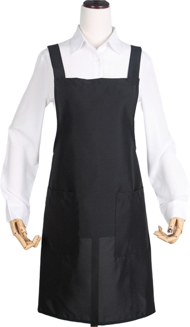 폴리 민자 앞치마 (4color) / 기본앞치마 식당 홀서빙 주방 작업용앞치마, 블랙, 1개