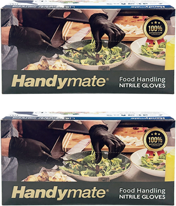 핸디메이트 니트릴장갑 식품용 100매, 2개, 중(M)