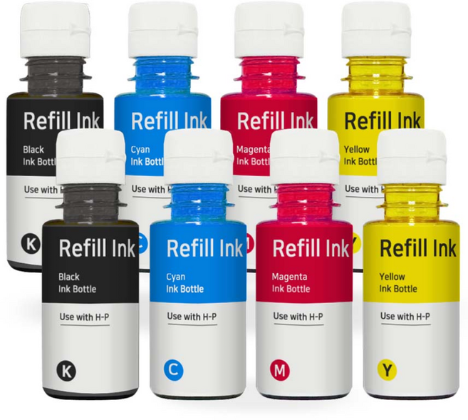 [호환] 삼성 INK-K610 C610 M610 Y610 4색 무한 리필 잉크 SL-T1670W J1560W T1672W T2170W T2270DW T2270W T2270FW, 2세트, 검정+파랑+빨강+노랑