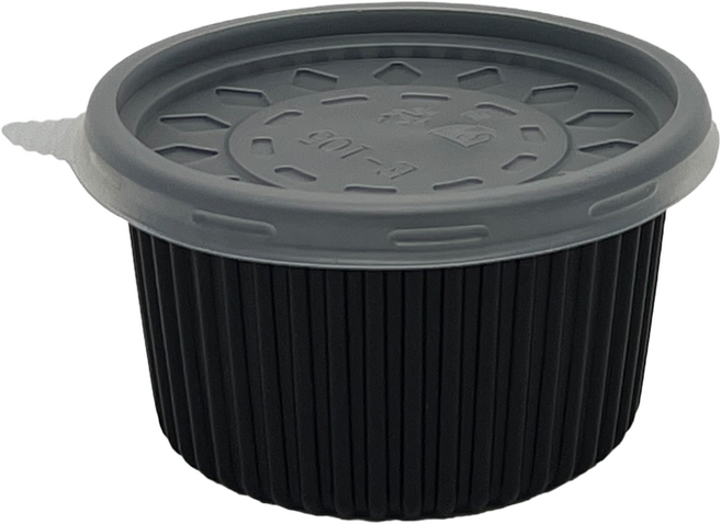 정성팩 105파이 중 블랙 일회용그릇 밥 국물 소스 용기 500세트 290ml