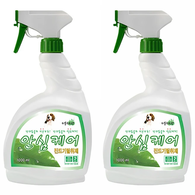 인터펫코리아 반려견 안심케어 진드기 제거용 탈취제, 혼합색상, 1L, 2개 - 쿠팡
