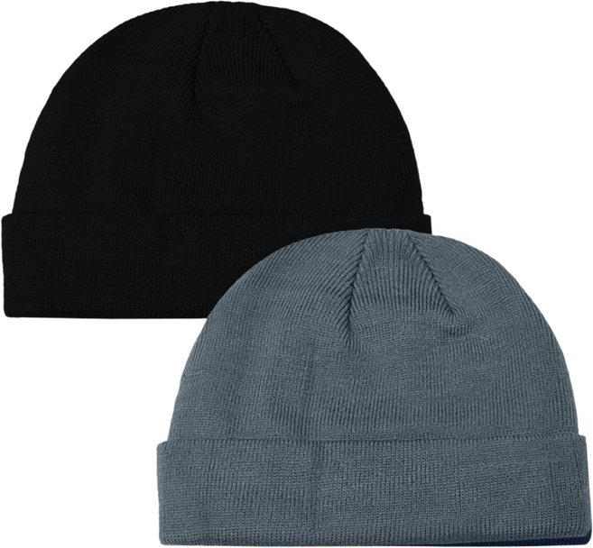 하바우 남자 여자 무지 베이직 니트 숏 비니 2장