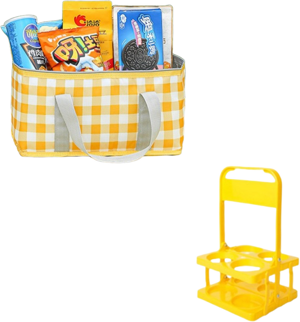 노이조이 감성 돗자리 매트 방수 보냉백 음료캐리어 피크닉 세트, 그린