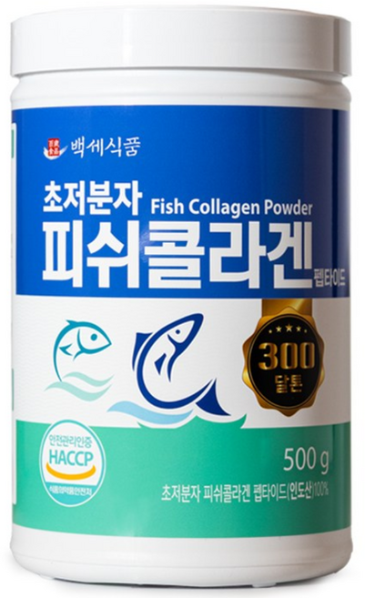 백세식품 초저분자 피쉬콜라겐 펩타이드 500g통 HACCP인증제품 먹는 콜라겐, 1개, 500g