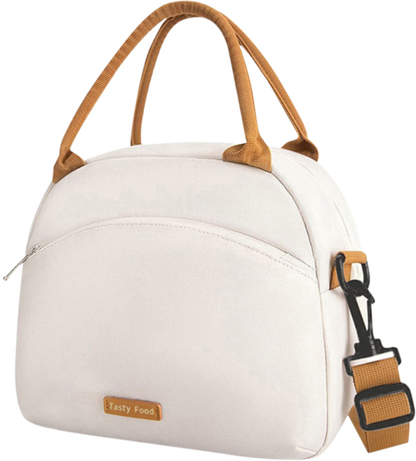 GUNU 캔버스 보온보냉 도시락 가방, 1개, 화이트