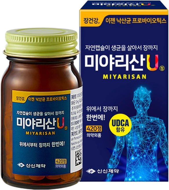 미야리산U 420정 낙산균 UDCA, 1개 - 쿠팡