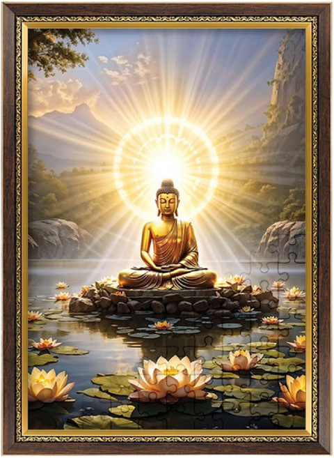 퍼즐사랑 불교 연화광명 직소퍼즐 액자세트 1000조각 연꽃 부처님, 1개, 그레이스 앤틱, 1000피스