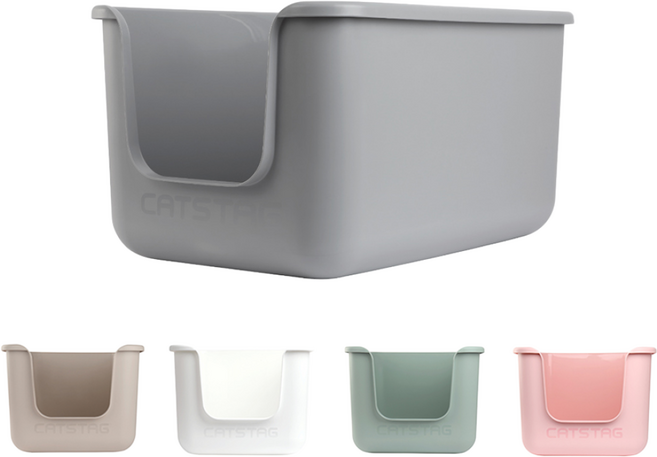 천일 묘래 오픈형 특대형 고양이 화장실, 흰색, 1개