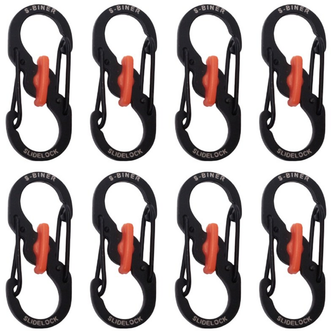 빛공 스테인리스 비너 고강도 초미니 카라비너, 8개, 블랙