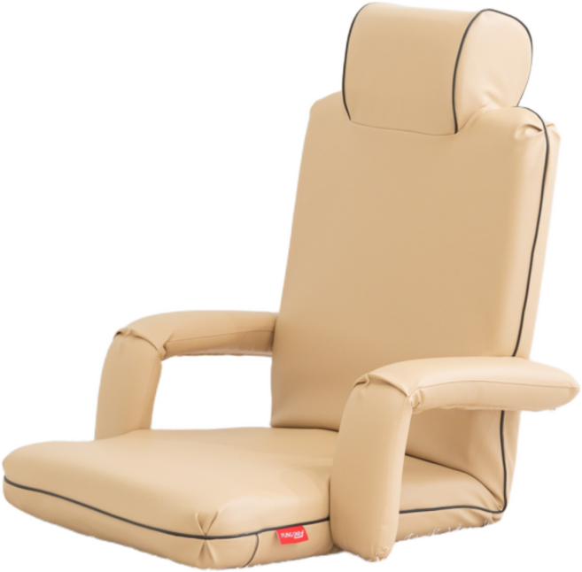 풍원테크 국산 VIP 좌식의자 허리디스크 팔걸이형 게이밍의자, 베이지(레자)