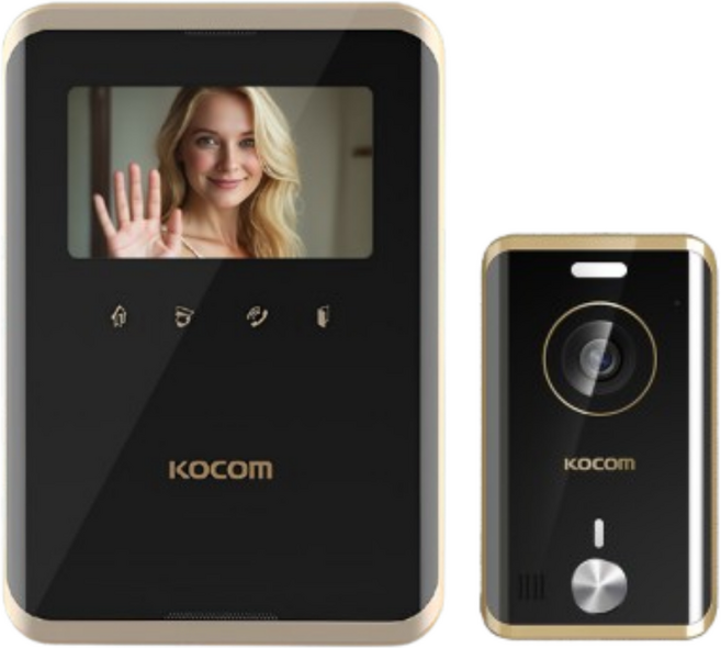 코콤 아날로그방식 비디오폰 인터폰 KCV-R431E(노출형초인종)블랙