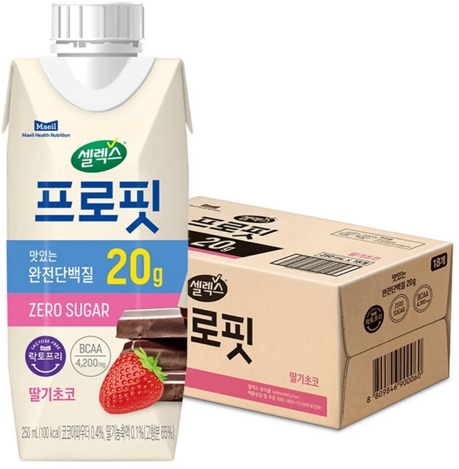 프로핏 드링크 딸기초코, 18개, 250ml - 쿠팡