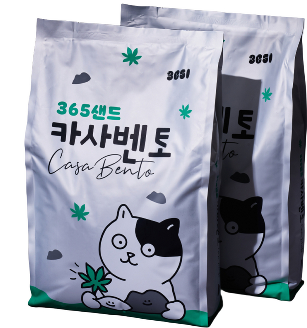 3651 365샌드 고양이모래 카사벤토 카사바 벤토나이트, 6kg, 2개, 무향