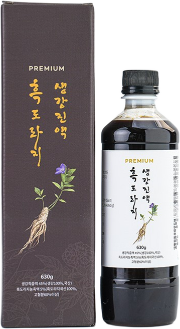 흑도라지 생강진액 630g 생강차 감기 기침 기관지 가래에 좋은 오늘 출발, 1개, 1개입