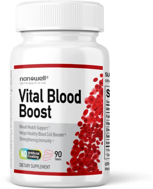 [해외]나노웰 바이탈 블러드 부스트 90 정 (3개월분), 1개, 90정 - 쿠팡