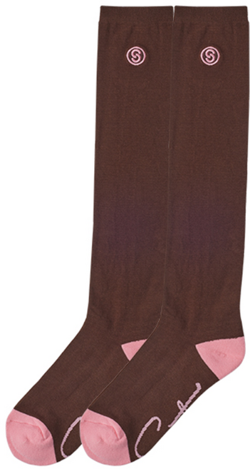 [세인트나인] 여성 기본 로고 니삭스, 1개, 브라운