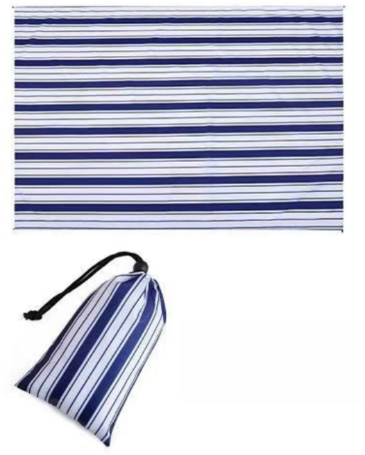 여행용 경량 피크닉매트 미니 방수 돗자리 휴대용, 블루 스트라이프