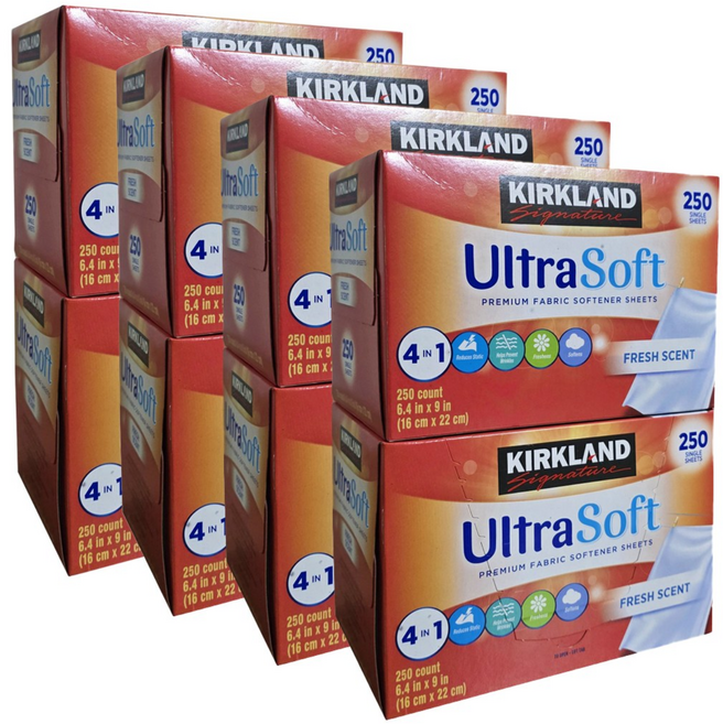 !! 코스트코 커클랜드 종이형 섬유유연제 250매 x 8/ 대용량, 8개