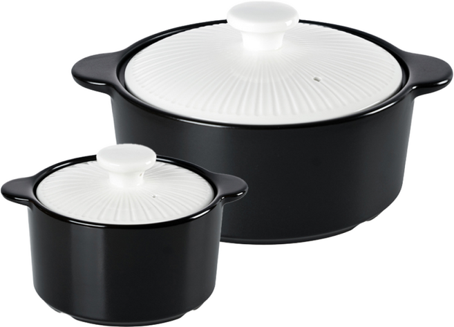 [한국도자기리빙] 리한 클램팟 무균열 뚝배기 2종세트 18+12cm 화이트, 1개