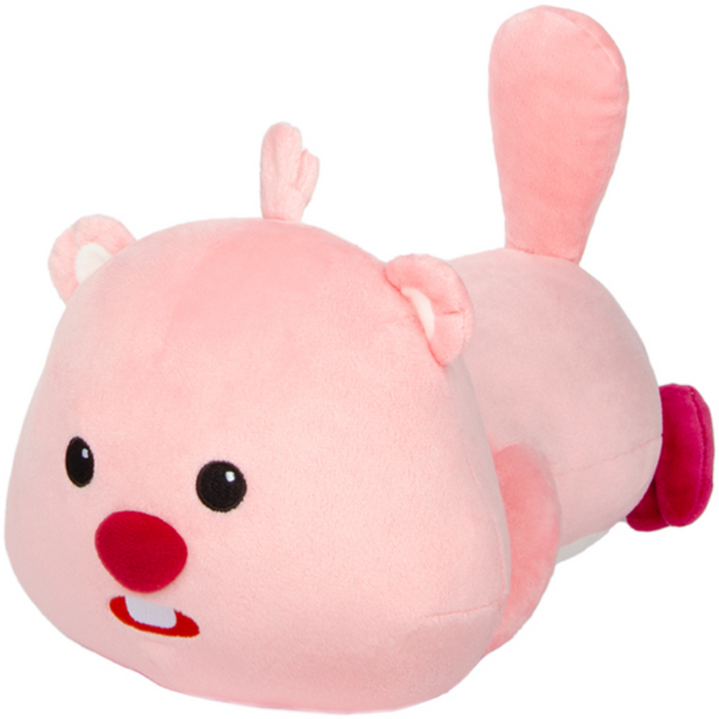 엎드린 잔망루피 봉제 인형 30cm, 핑크, 1개, 23cm